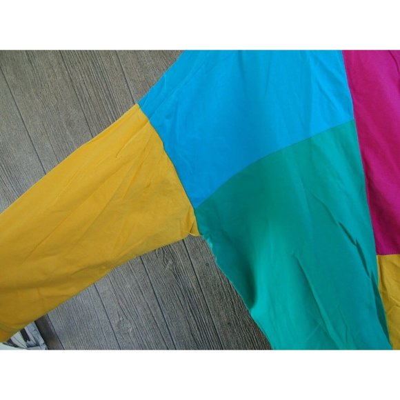 NOS Vtg 80s Shirt Colorblock Pink Turquoise  Oversized One Size 100% Cotton - Picture 7 of 9